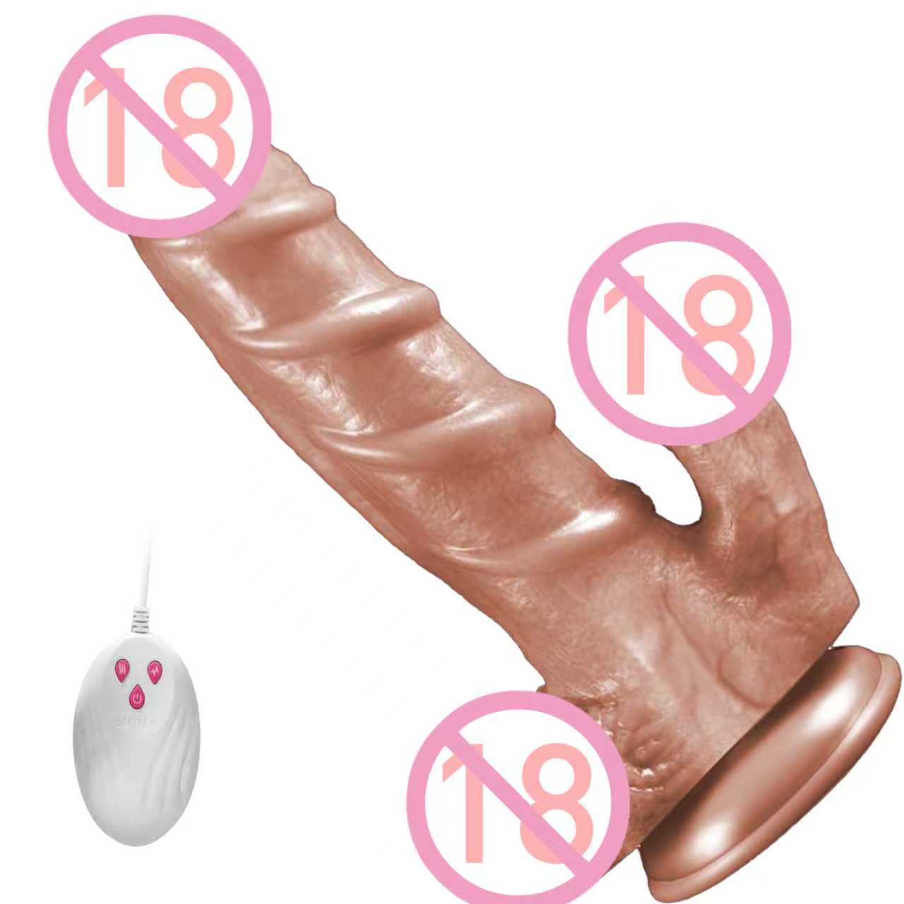 Realistic Thrusting Dildo with Thrusting Retractable and Heating Functions Stimulates the G-spot Clitoris and Anus Adult Sex Toy