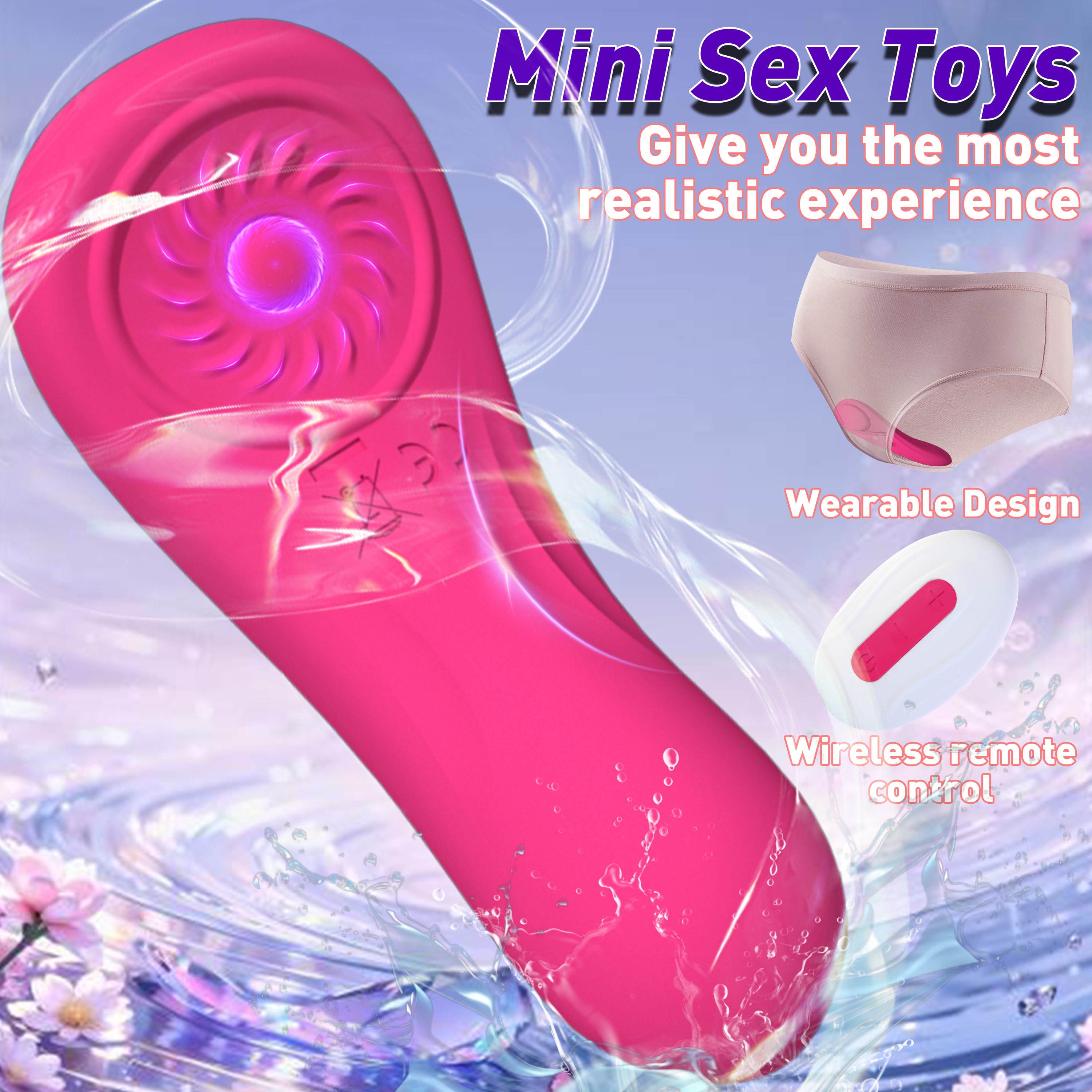 Mini Suction Nipple and Clitoral Stimulator 10 Vibration Modes USB Charging Quiet and Soft Remote Control Function Adult Sex Toy