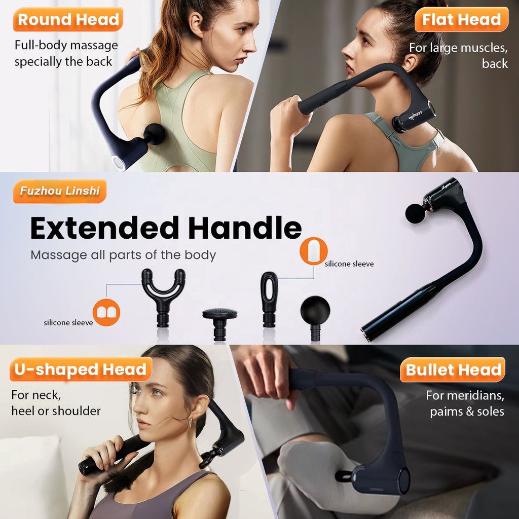 OEM Deep Tissue Electric Massager Professional Massage Guns Long Handle Premium Body Massage Gun