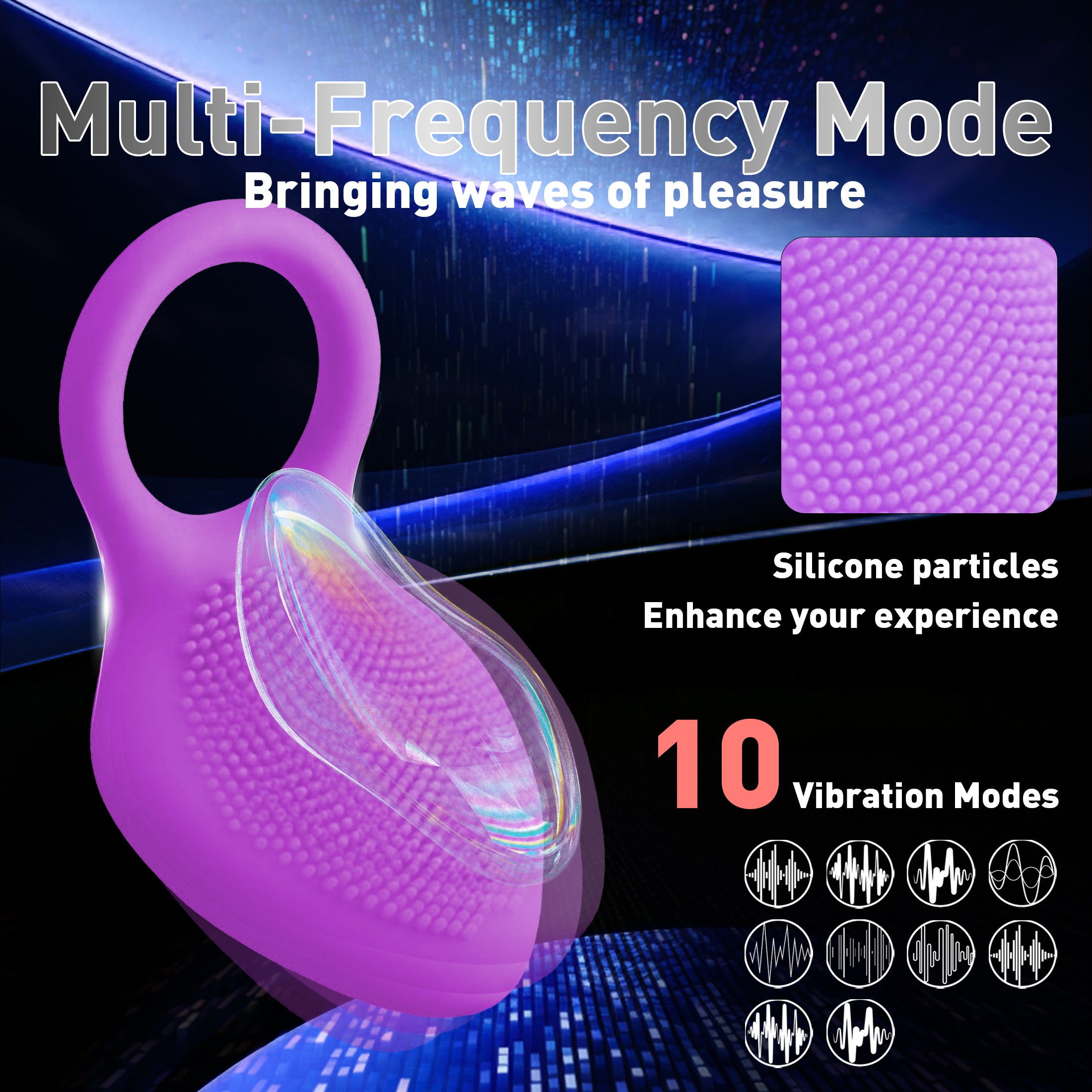 Male Wearable Penis Ring Vibrator G-Spot Stimulation Massager 10 Vibration Modes USB Rechargeable Couples Sex Toy Adult Product