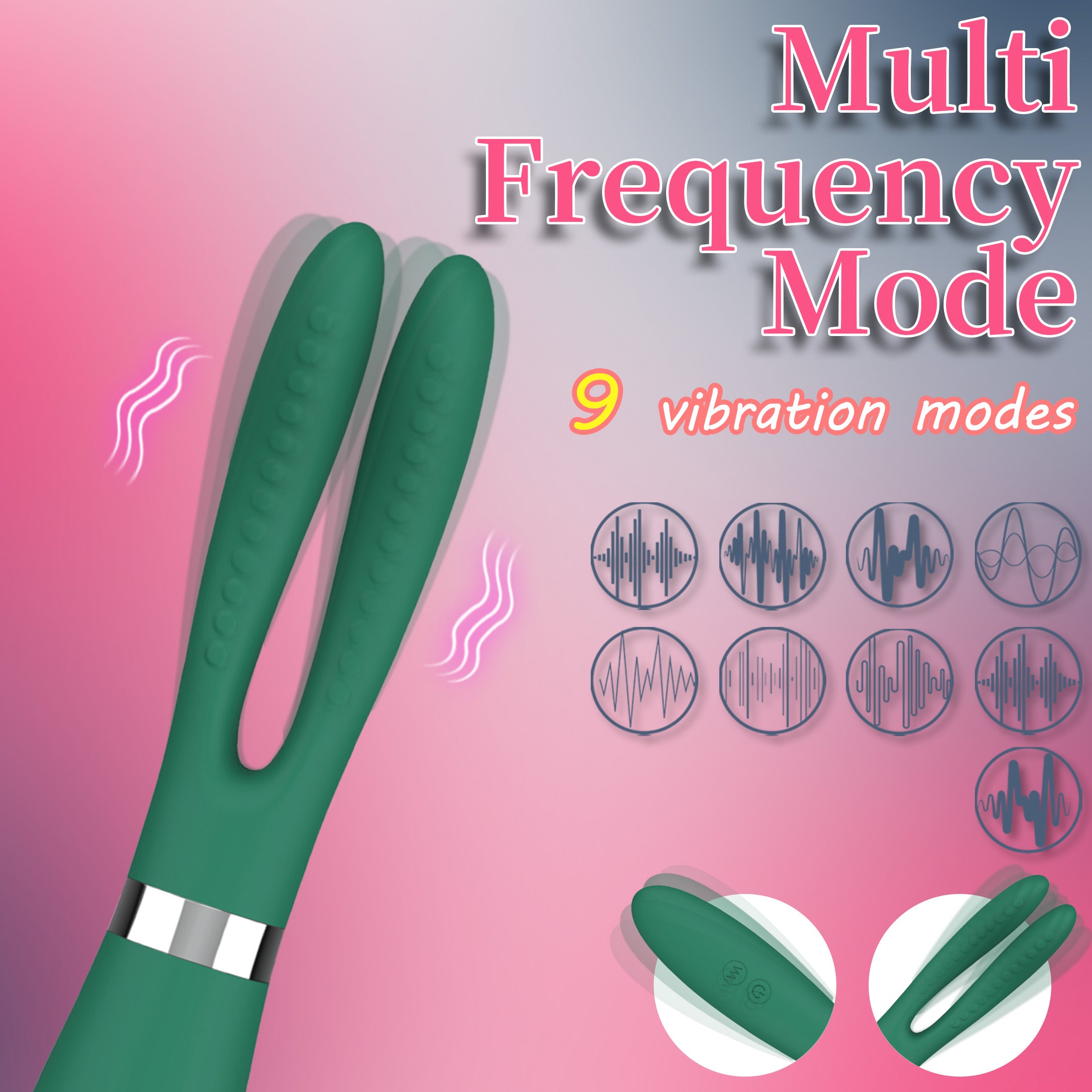 Female Electric Vibrating Massage Wand Stimulates Breasts G-Spot and Clitoris 9 Vibration Modes USB Charging Adult Toy