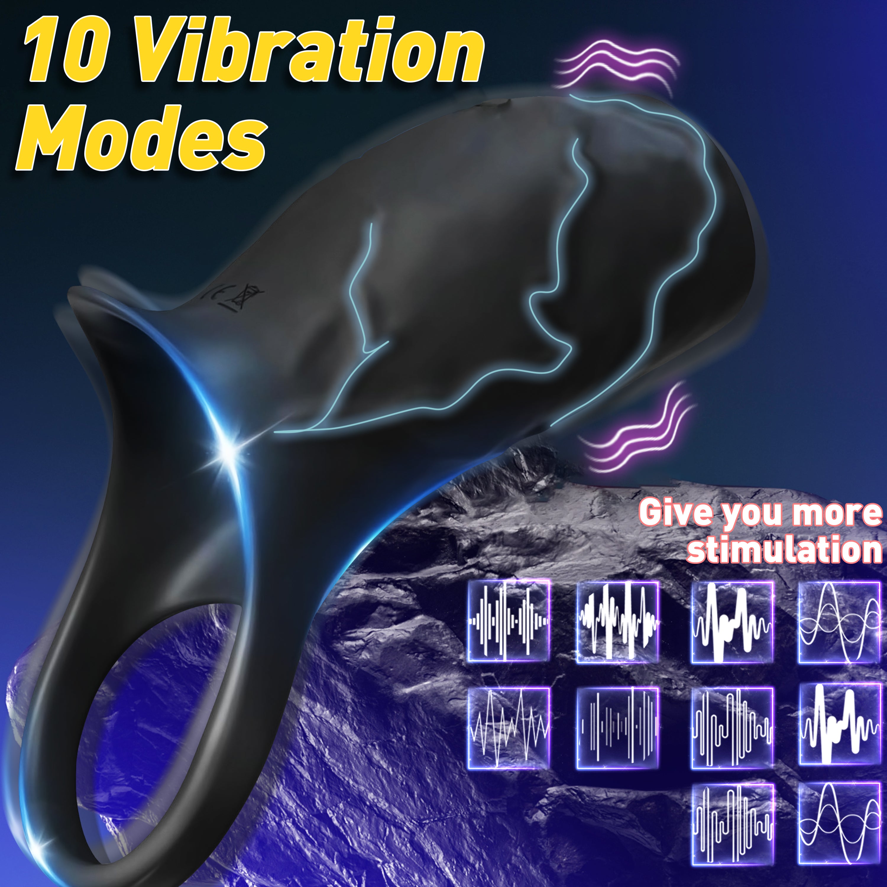 Hot-selling Vibrating Penis Ring Clitoral Stimulator 10-speed G-spot Massage Set Soft and Comfortable Couples' Adult Sex Toy