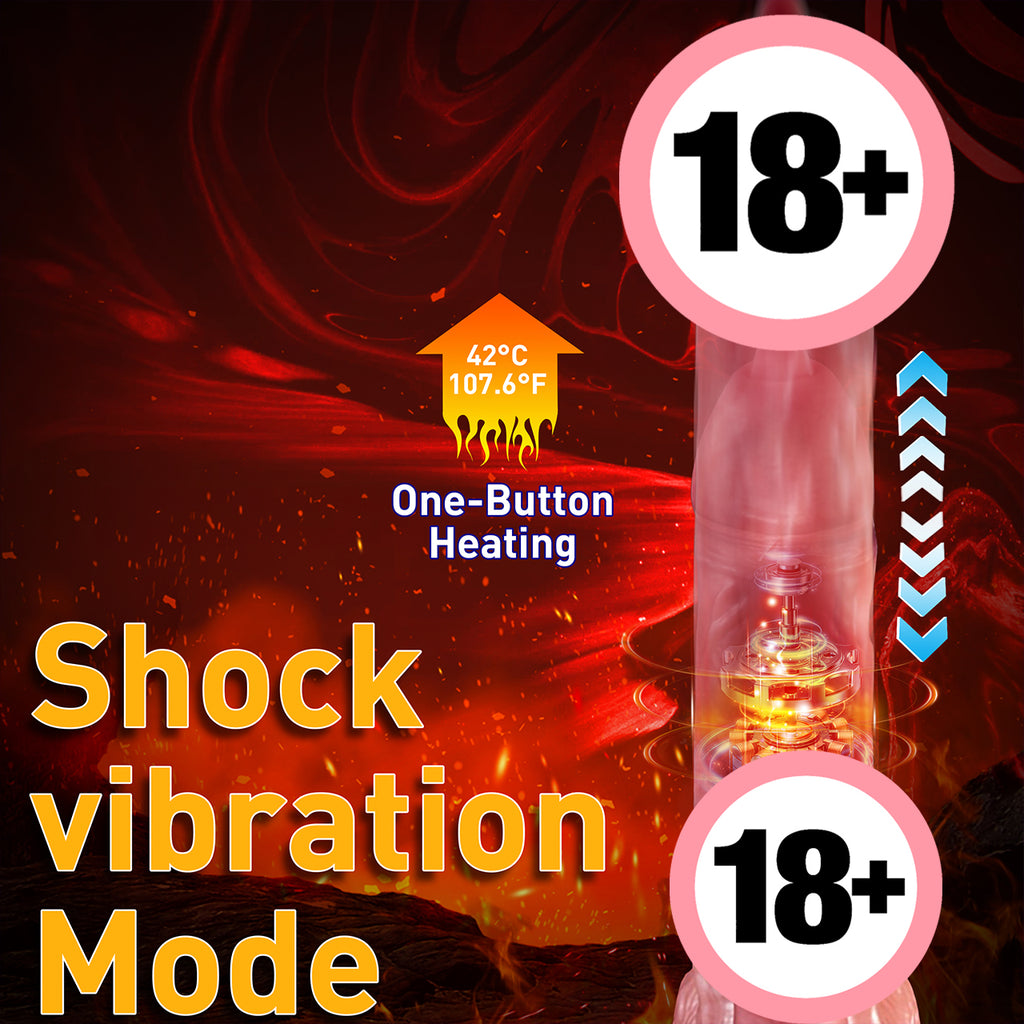 Female Simulated Texture Double Tongue Vibrator with Retractable Heating Licking Function G-spot Stimulator Adult Products