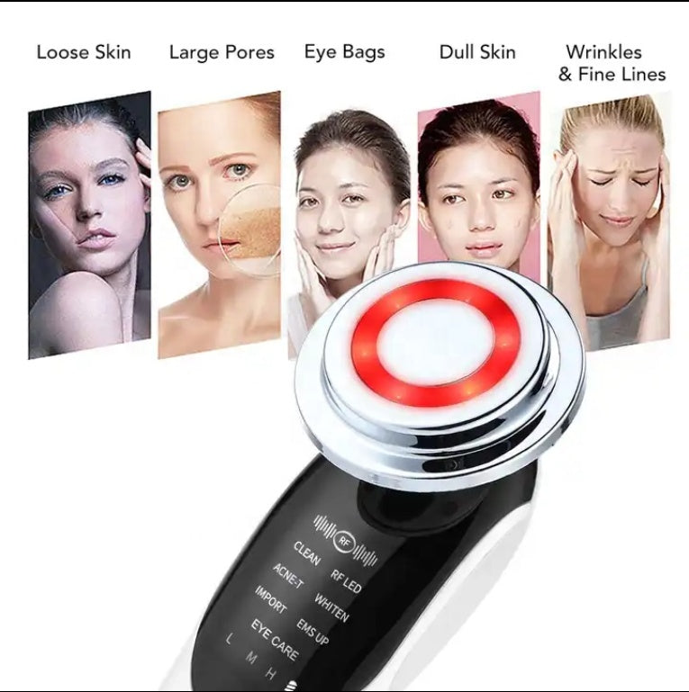 Portable Home Use Electric Skin Care Tool Face Lift Massage Whitening Skin Tightening 7 in 1 Heat Vibration Tool