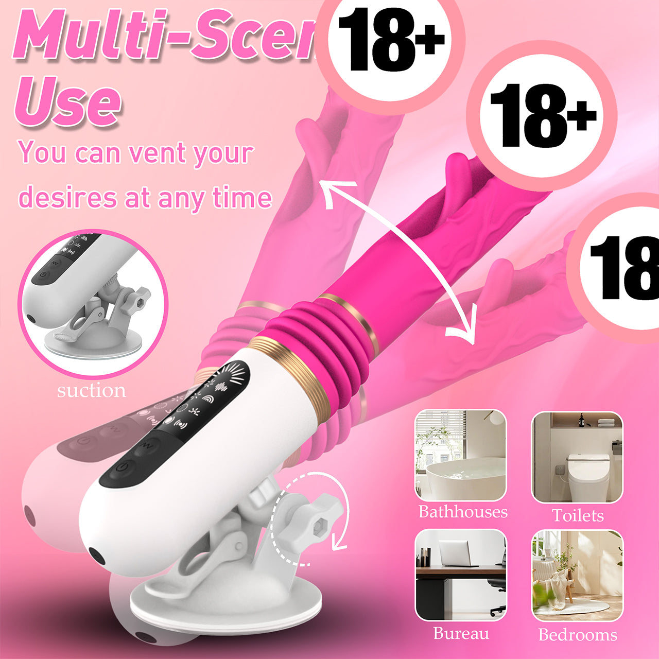 Female Automatic Masturbator 5 Types of Lmpact 8 Types of Vibration and Tapping Modes Stimulate the G-spot Adult Products