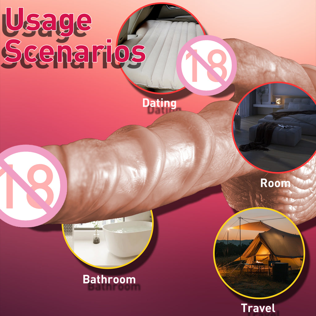 Realistic Thrusting Dildo with Thrusting Retractable and Heating Functions Stimulates the G-spot Clitoris and Anus Adult Sex Toy