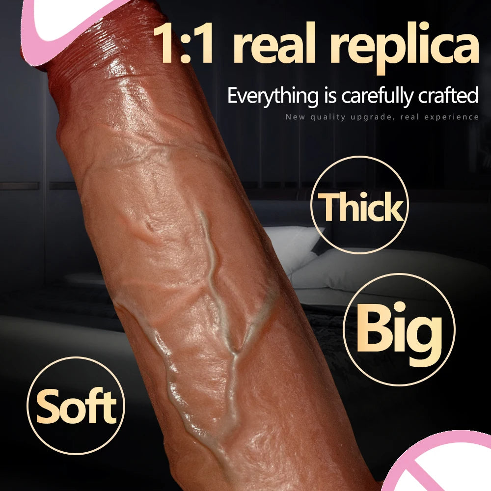 Remote Control Telescopic Swings Huge Big Penis Realistic Dildo Vibrator Thrusting Heating Vibrating Silicone Dildo for Women