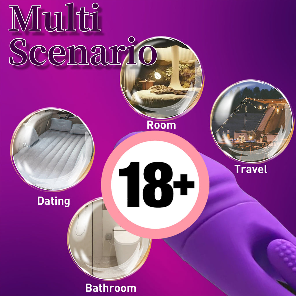 3-in-1 Rabbit Vibrating Massage Wand 7 Tapping Licking Modes Stimulates G-Spot Clitoral UsB Charging Adult Erotic Sex Toy