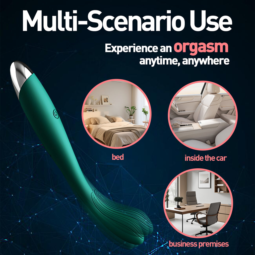 Female Electric Finger Massage Masturbator 10 Vibration Modes Stimulates G-Spot Clitoris and Anus Compact and Quiet Adult Toy