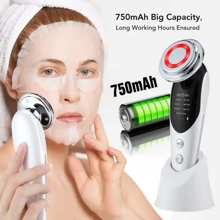 Portable Home Use Electric Skin Care Tool Face Lift Massage Whitening Skin Tightening 7 in 1 Heat Vibration Tool