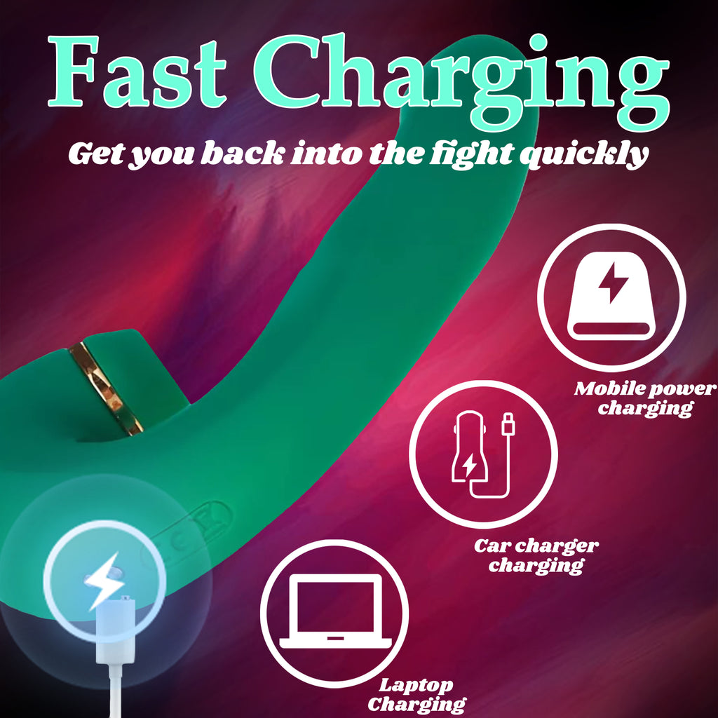 3-in-1 Female Vibrator with 10 Vibration Modes and 5 Tapping Suction Modes for G-Spot Stimulation USB Charging Female Sex Toy