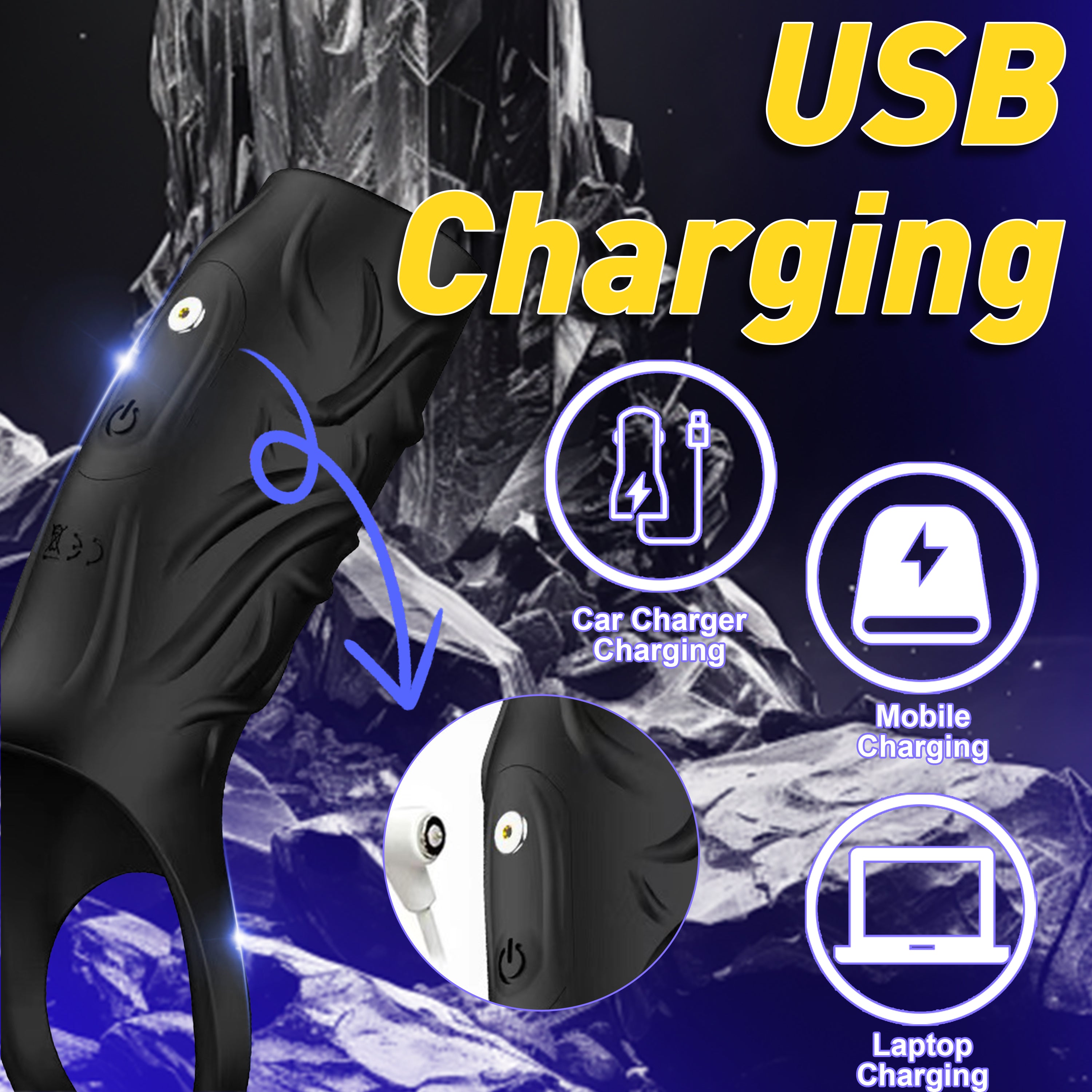 Hot-selling Vibrating Penis Ring Clitoral Stimulator 10-speed G-spot Massage Set Soft and Comfortable Couples' Adult Sex Toy