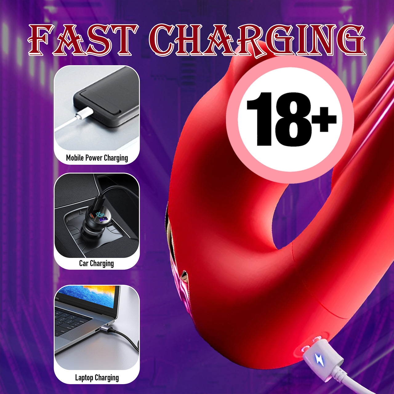 Female Massage Specialized Wand G-Spot Clitoral Anal Stimulation 14 Vibration Modes 7 Licking Modes UsB Charging Adult Sex Toy