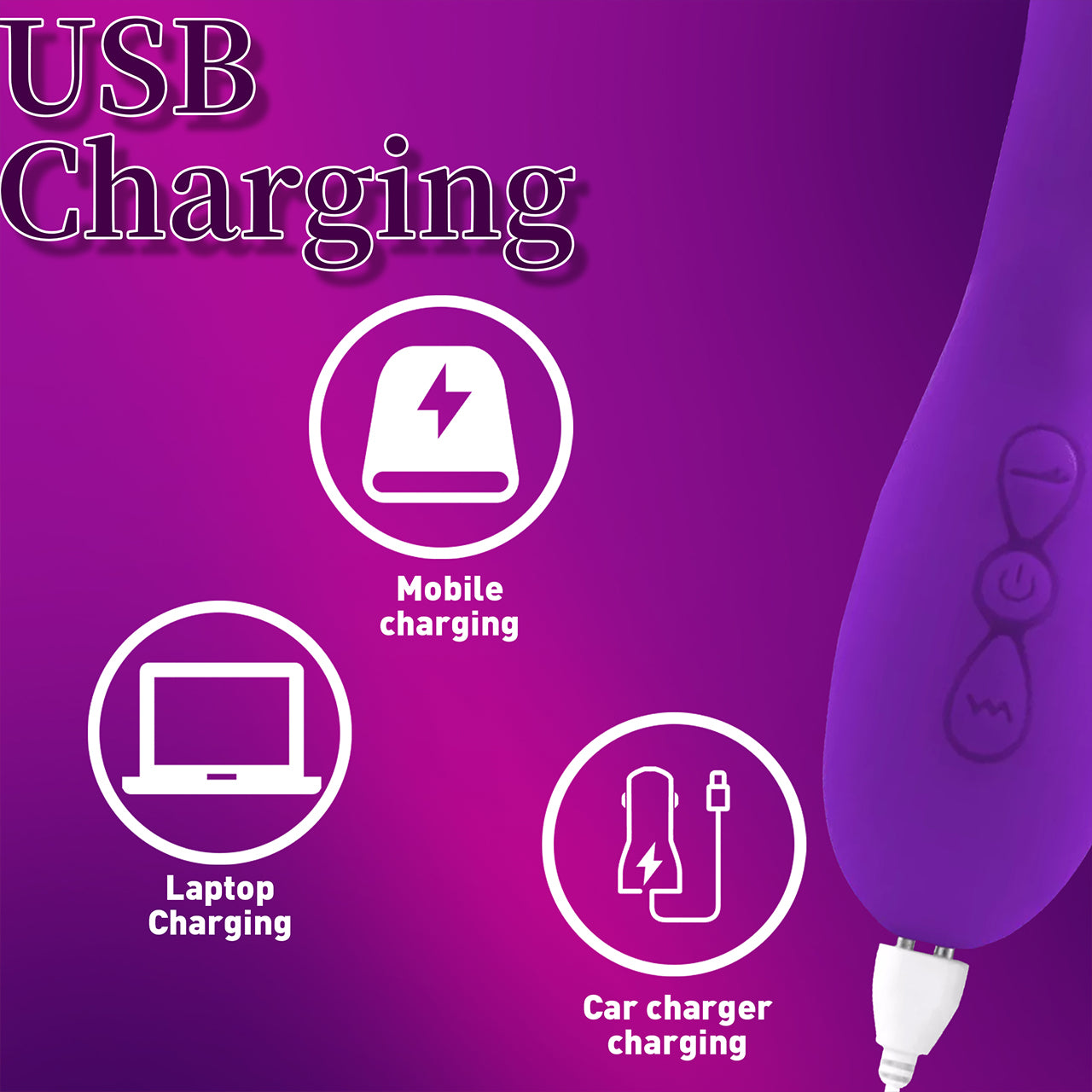 3-in-1 Rabbit Vibrating Massage Wand 7 Tapping Licking Modes Stimulates G-Spot Clitoral UsB Charging Adult Erotic Sex Toy