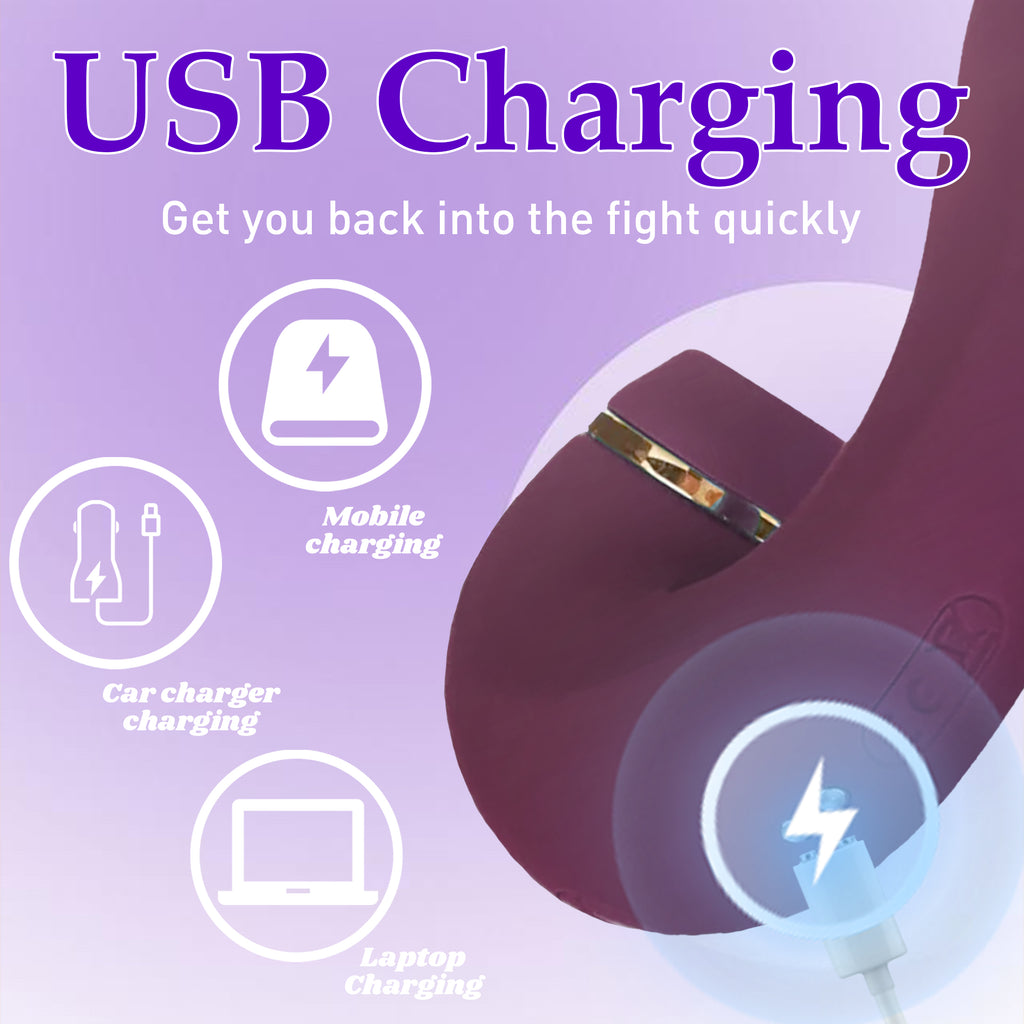 Adult Dildo G-spot Vibrator with 5 Tapping Suction Modes Multi-frequency USB Rechargeable Female Masturbation Sex Toy