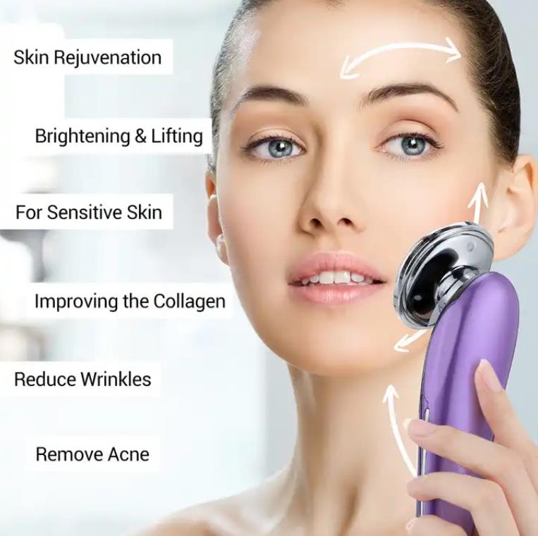 Portable Home Use Electric Skin Care Tool Face Lift Massage Whitening Skin Tightening 7 in 1 Heat Vibration Tool