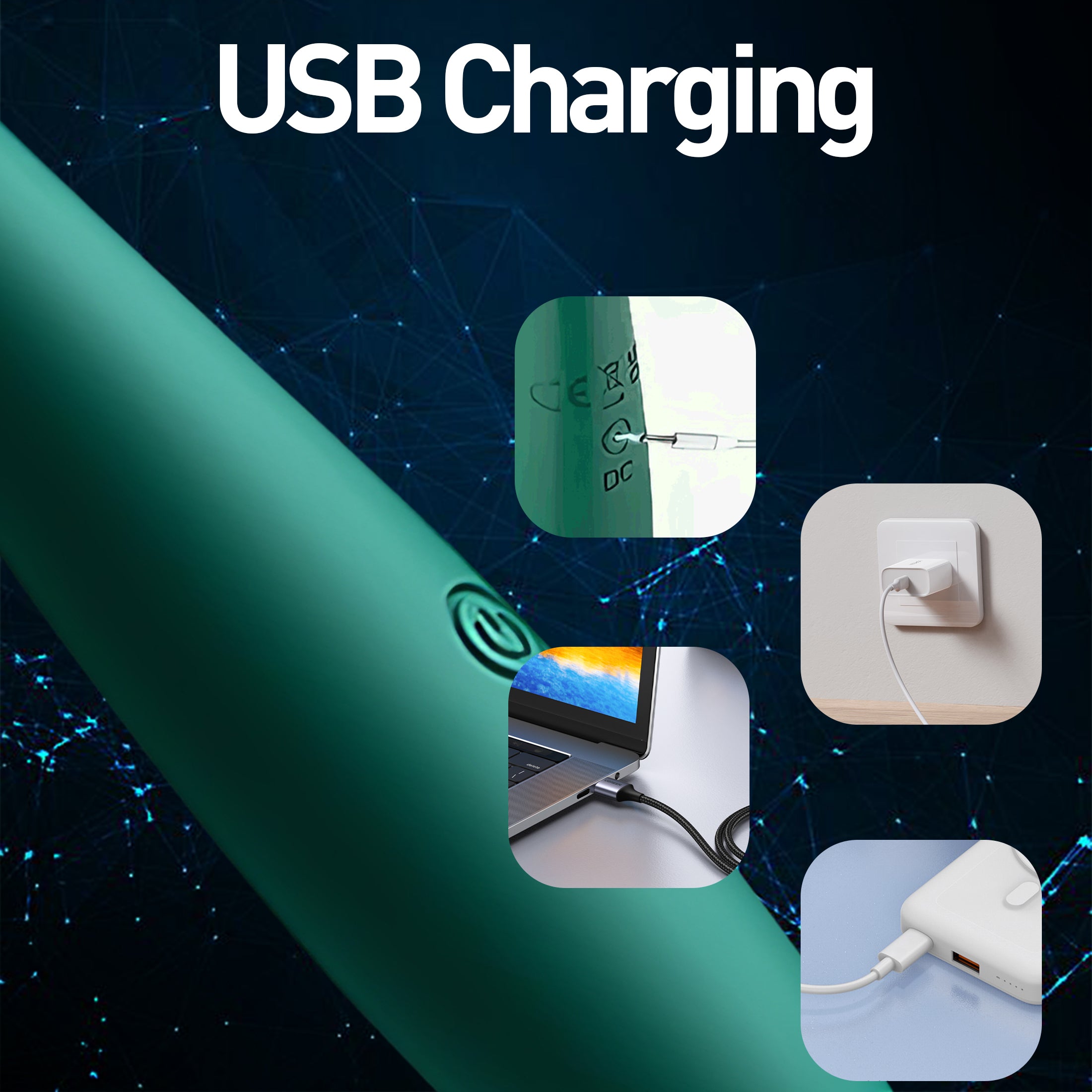 Female Electric Finger Massage Masturbator 10 Vibration Modes Stimulates G-Spot Clitoris and Anus Compact and Quiet Adult Toy