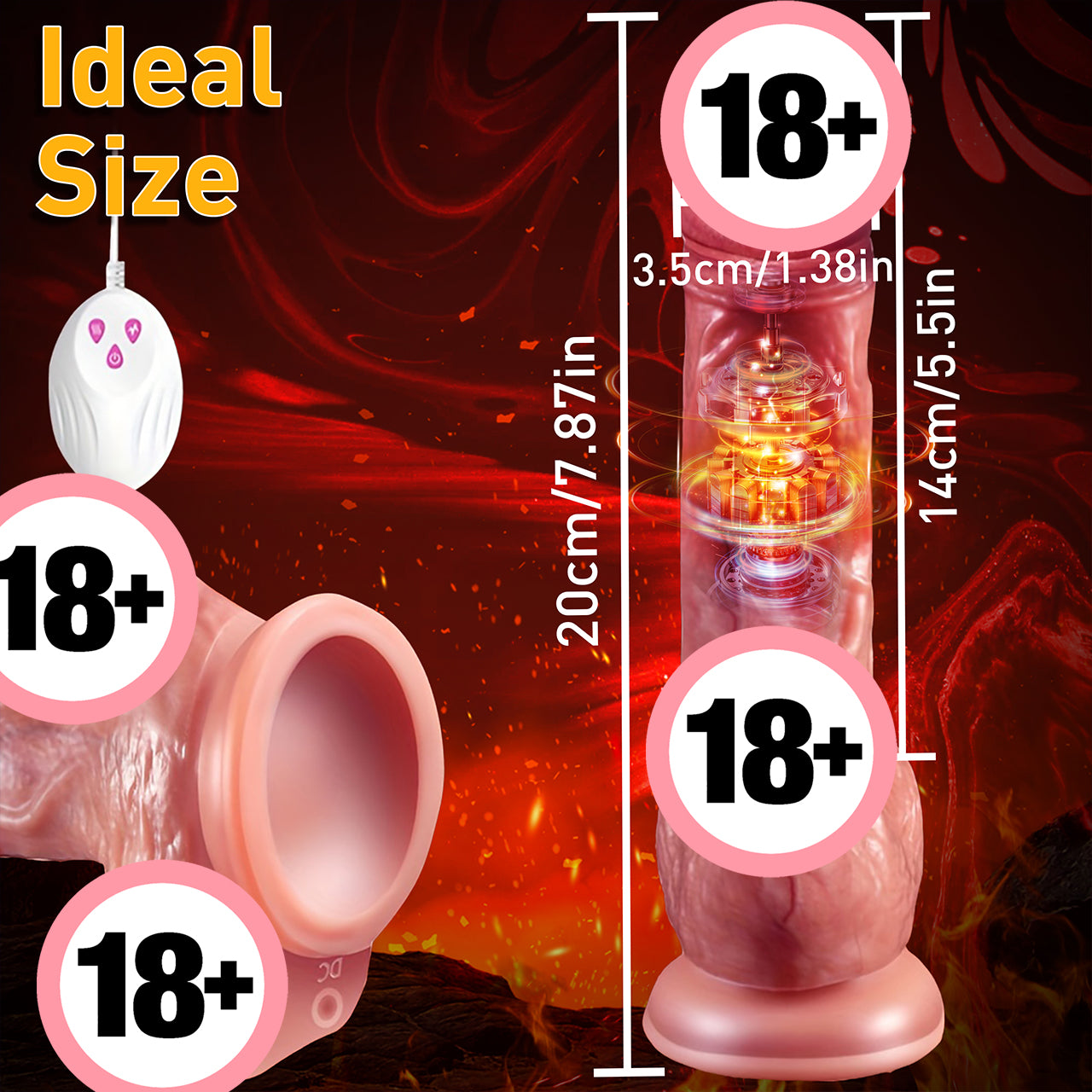 Female Simulated Texture Double Tongue Vibrator with Retractable Heating Licking Function G-spot Stimulator Adult Products