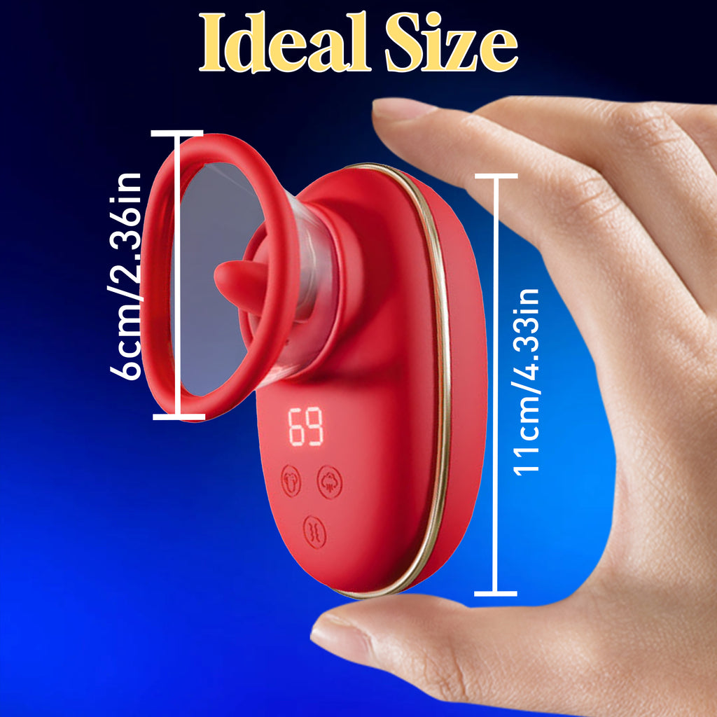 Women's Tongue-Licking and Sucking Massager with 9 Vibration Modes for Breast Clitoral and G-Spot Stimulation Adult Product