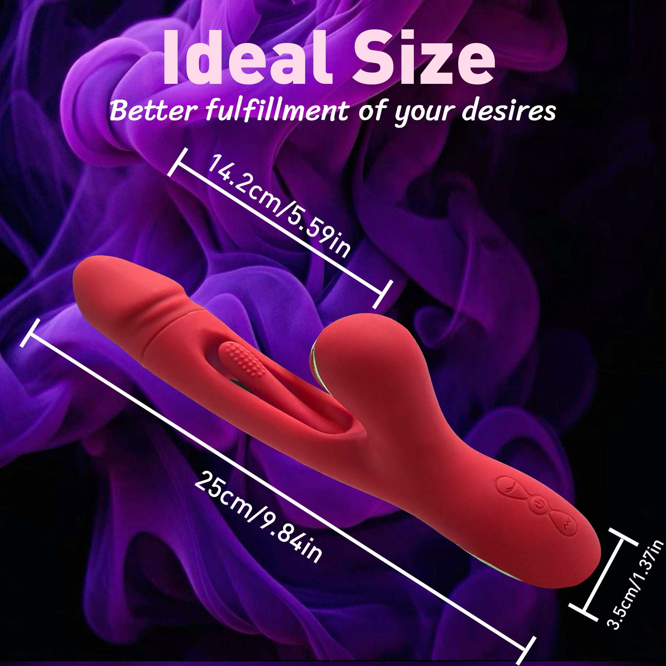3-in-1 Rabbit Vibrating Massage Wand 7 Tapping Licking Modes Stimulates G-Spot Clitoral USB Charging Adult Erotic Sex Toy
