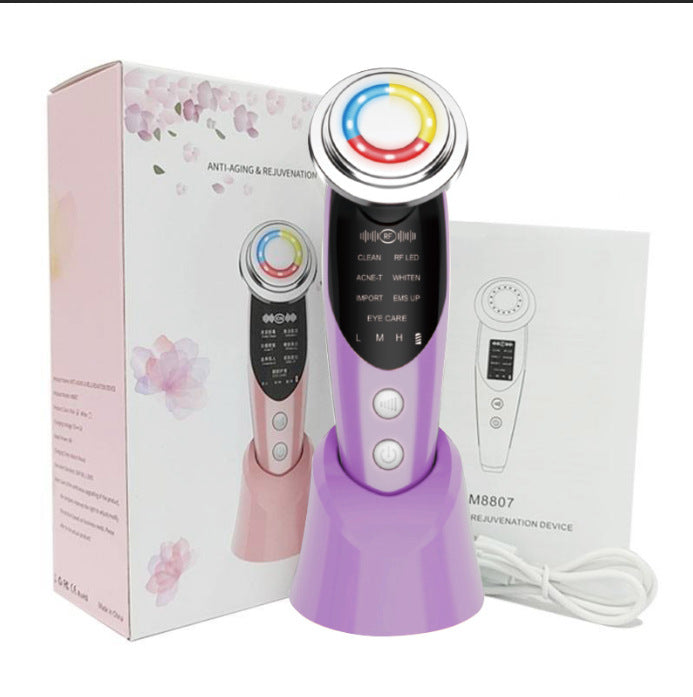 Portable Home Use Electric Skin Care Tool Face Lift Massage Whitening Skin Tightening 7 in 1 Heat Vibration Tool