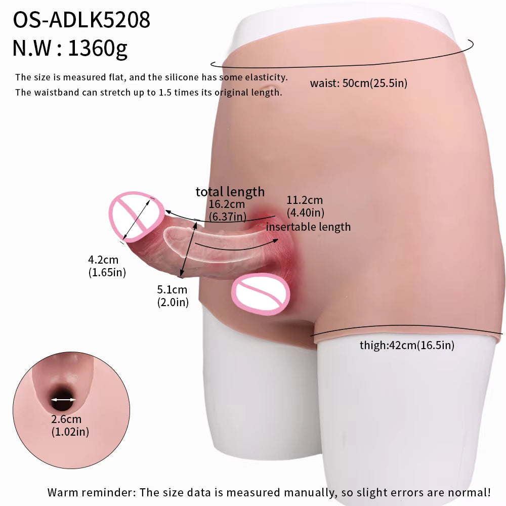 Realistic Male Hollow Dildo Enlarge Sleeve Harness,Strap on Penis Extender Sleeve,Transgender Sex Toys Masturbator Couple