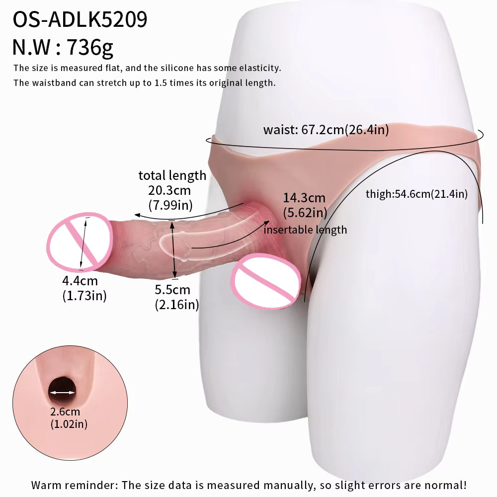 Realistic Male Hollow Dildo Enlarge Sleeve Harness,Strap on Penis Extender Sleeve,Transgender Sex Toys Masturbator Couple