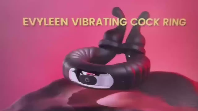 Rabbit Ear-Shaped Male Penis Ring with 10 Vibration Modes G-Spot Stimulation Massager Lithium Battery Couple's Adult Sex Toy