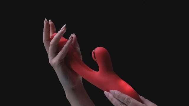 3-in-1 Rabbit Vibrating Massage Wand 7 Tapping Licking Modes Stimulates G-Spot Clitoral USB Charging Adult Erotic Sex Toy